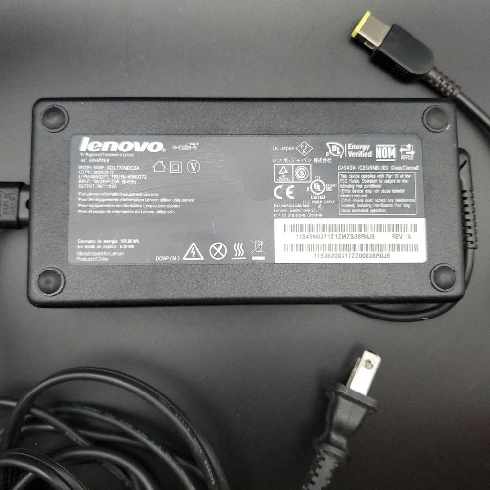 OEM LENOVO ADL170NDC2A 20V 8.5A 170W  AC Power Adapter Charger COMPLETE